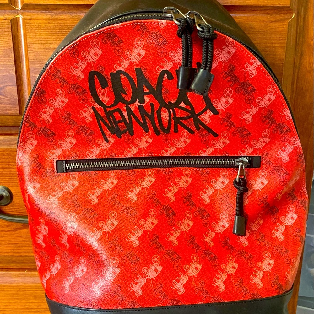 Coach leather back pack
